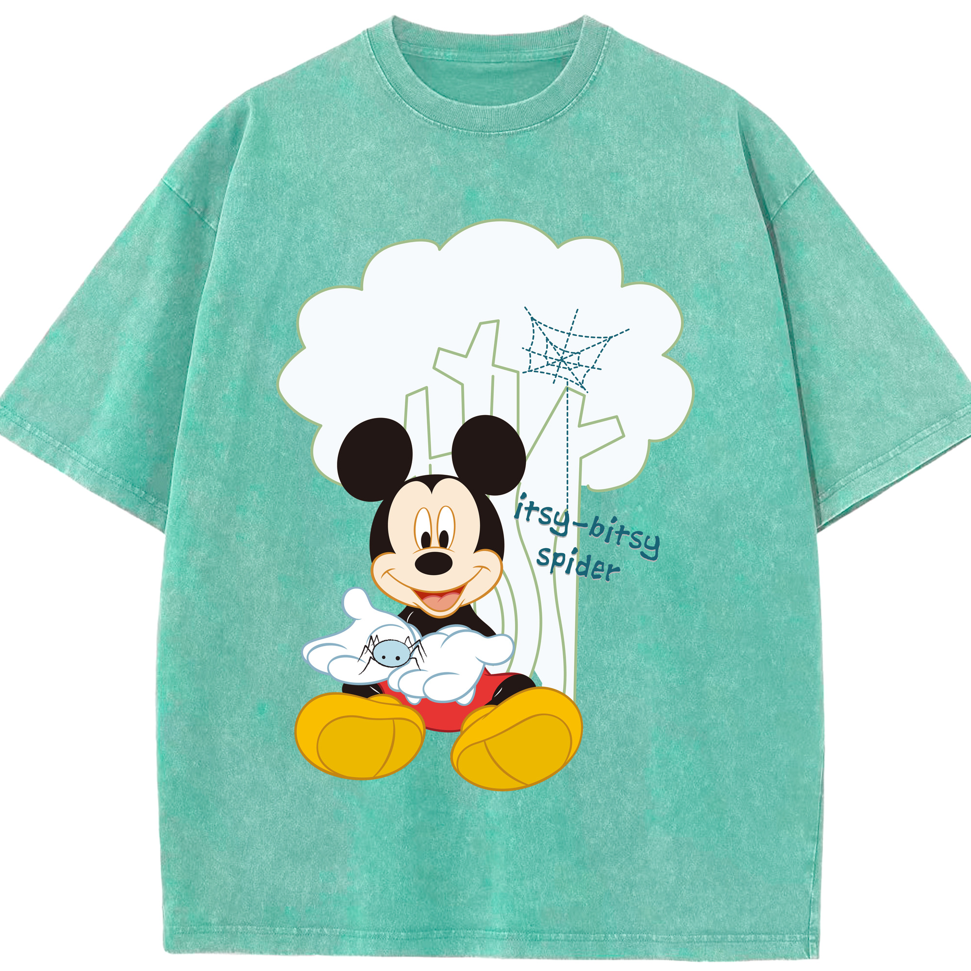 （画像用） ミッキーマウス Mickey Mouse 綿100% ヴィンテージ風 半袖Tシャツ（フロントプリント）